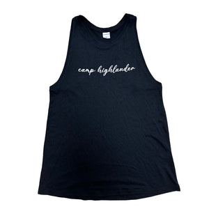 Script Highlander Black Tank for Women