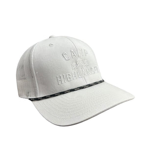 White Rope Embroidered Camp Highlander Hat