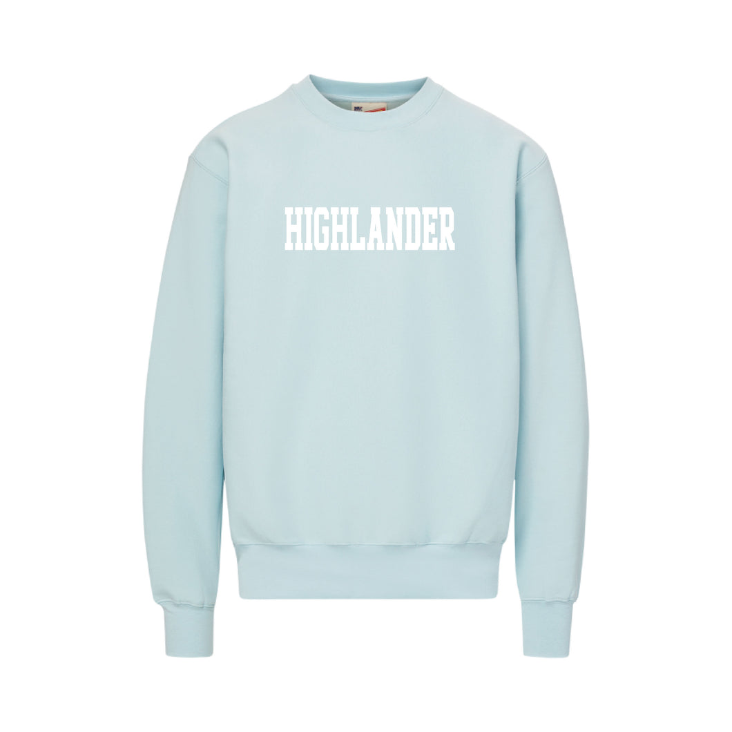 Arctic Blue with White Adult Crewneck