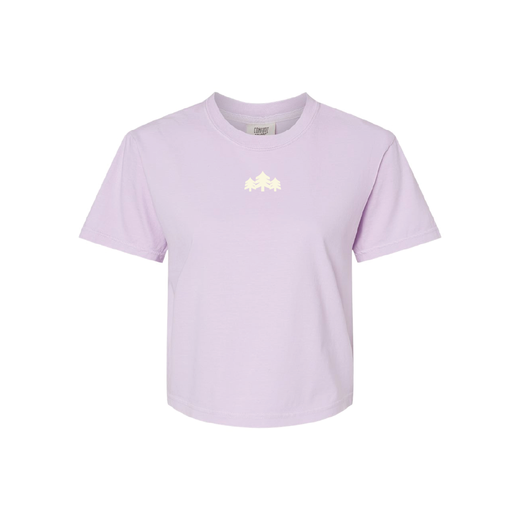 Comfort Colors Crop Logo Tee - Purple
