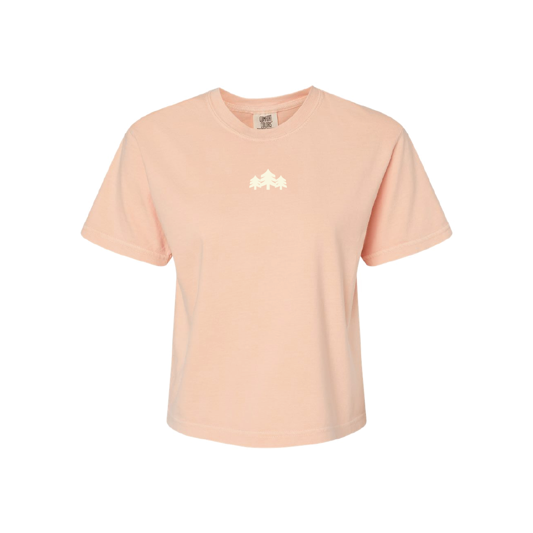 Comfort Colors Crop Logo Tee - Peach