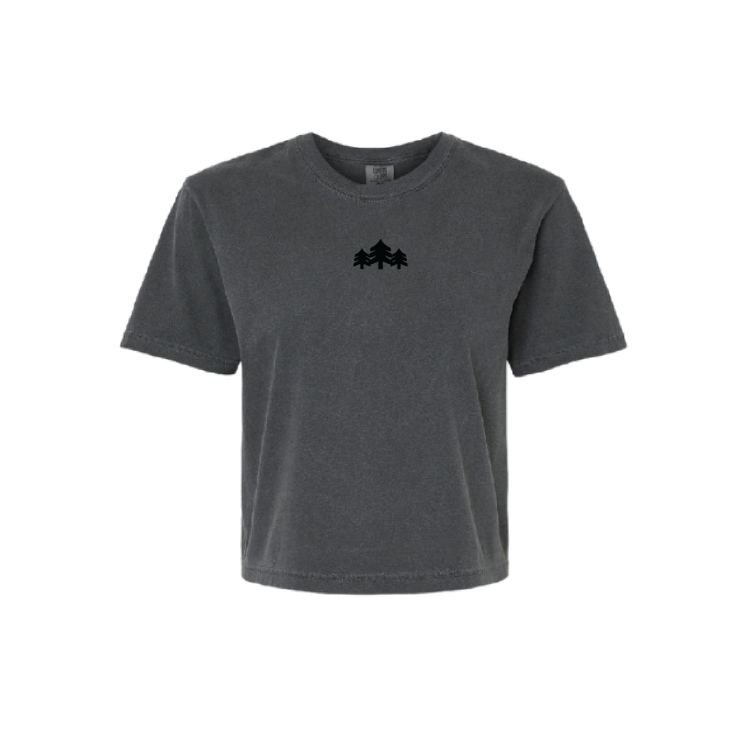 Comfort Colors Crop Logo Tee - Dark Grey