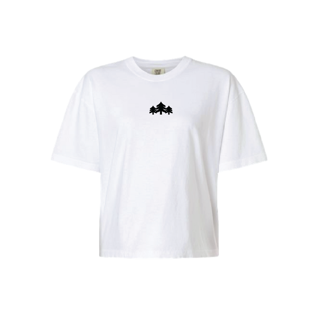 Comfort Colors Crop Logo Tee -White